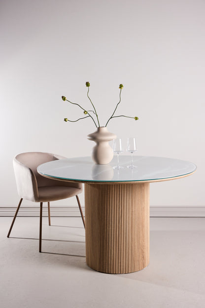 Härön rundt spisebord - Ø120 cm - natur, hvid - billede 18