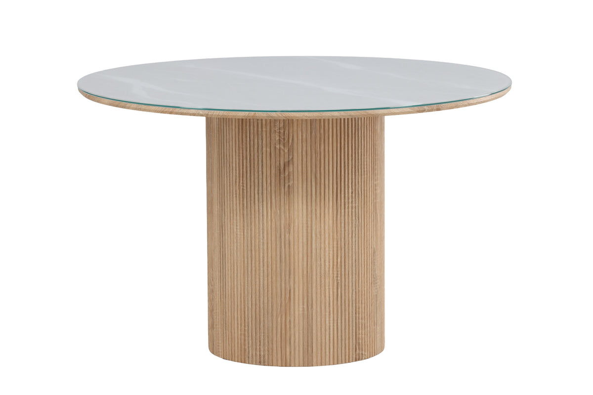 Härön rundt spisebord - Ø120 cm - natur, hvid - billede 1