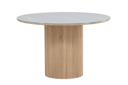 Härön rundt spisebord - Ø120 cm - natur, hvid - billede 1