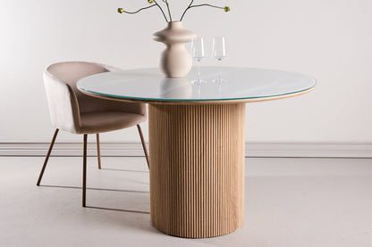 Härön rundt spisebord - Ø120 cm - natur, hvid - billede 12