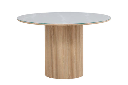 Härön rundt spisebord - Ø120 cm - natur, hvid - billede 2