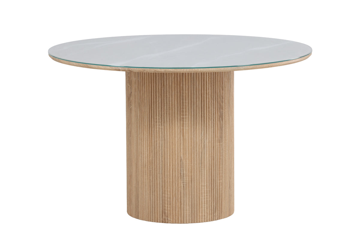 Härön rundt spisebord - Ø120 cm - natur, hvid - billede 3