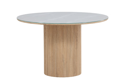 Härön rundt spisebord - Ø120 cm - natur, hvid - billede 3