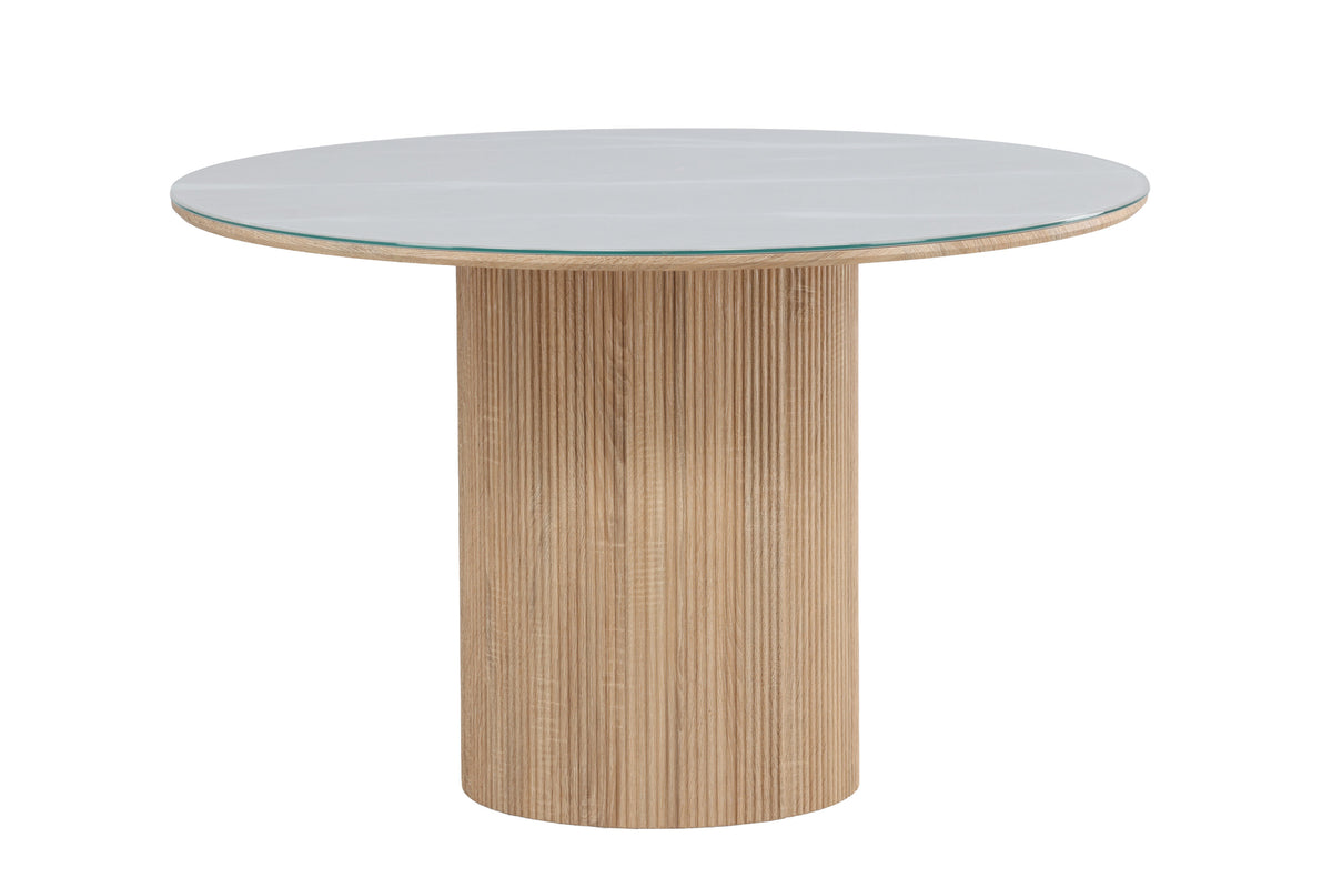 Härön rundt spisebord - Ø120 cm - natur, hvid - billede 5