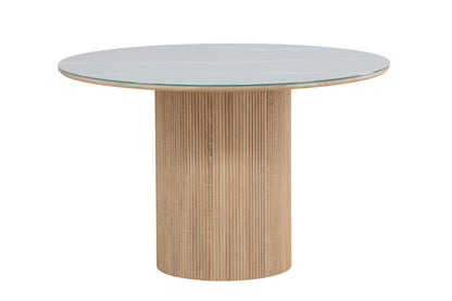 Härön rundt spisebord - Ø120 cm - natur, hvid - billede 5