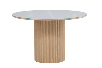 Härön rundt spisebord - Ø120 cm - natur, hvid - billede 7