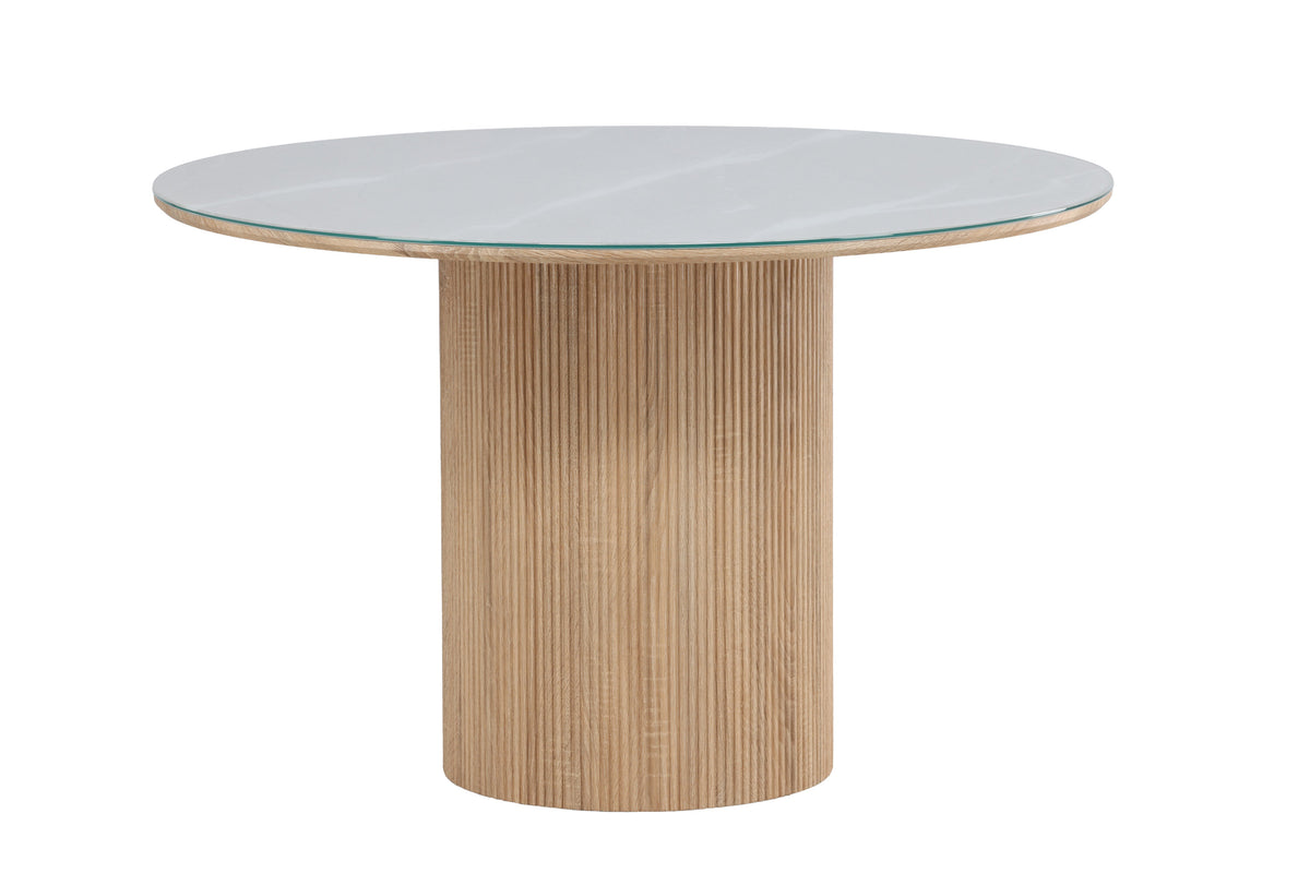 Härön rundt spisebord - Ø120 cm - natur, hvid - billede 8