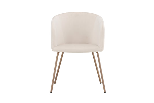 Berit spisebordsstol - beige, valnøddefarvet - billede 1