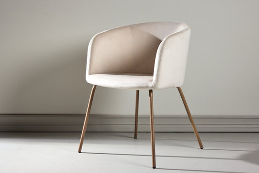 Berit spisebordsstol - beige, valnøddefarvet - billede 13