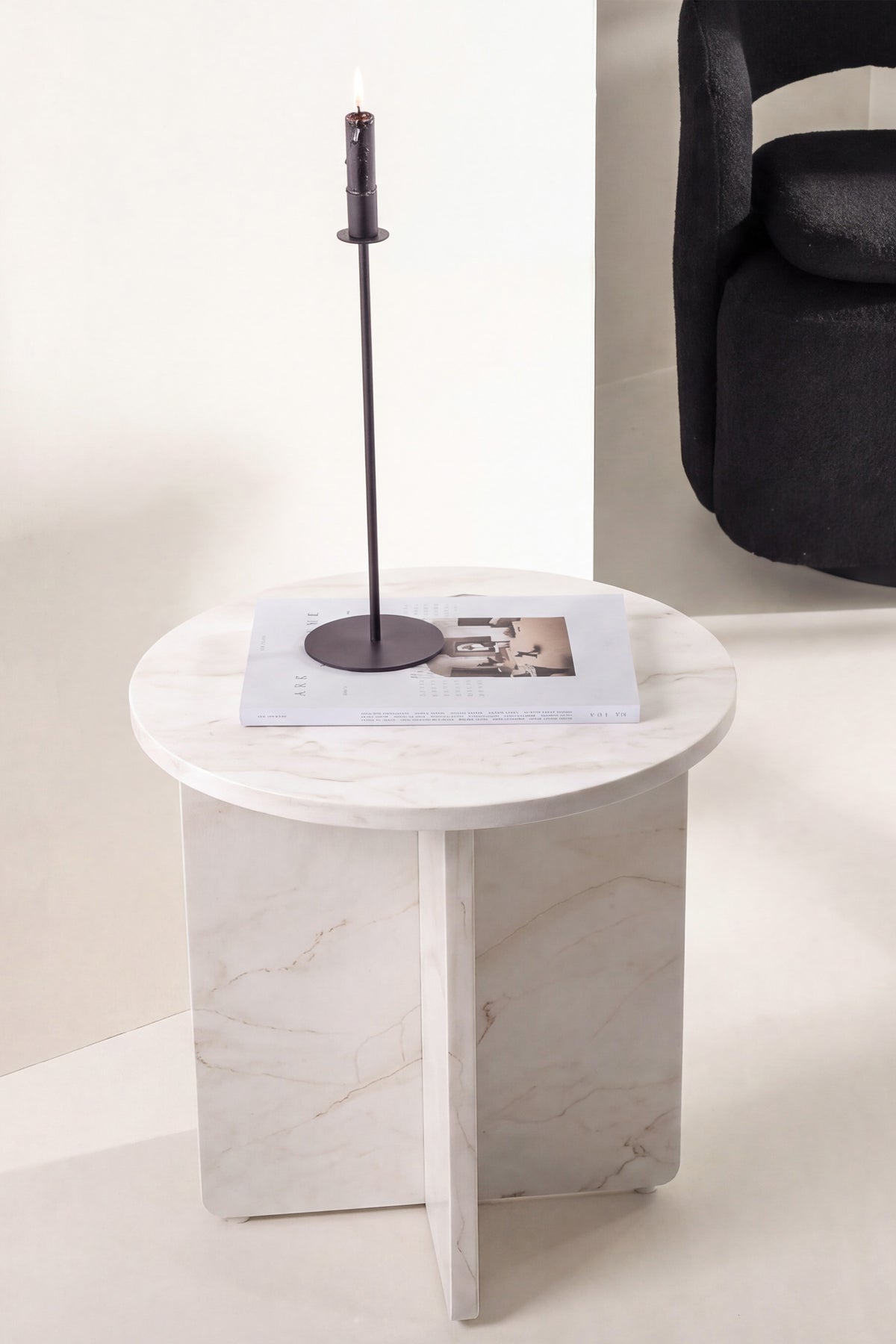 Ålesund sidebord - Ø50 cm - beige - billede 7