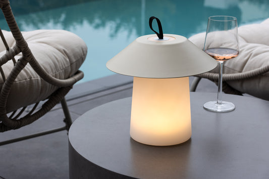 Rubu bordlampe - Ø24 cm - beige, hvid - billede 13