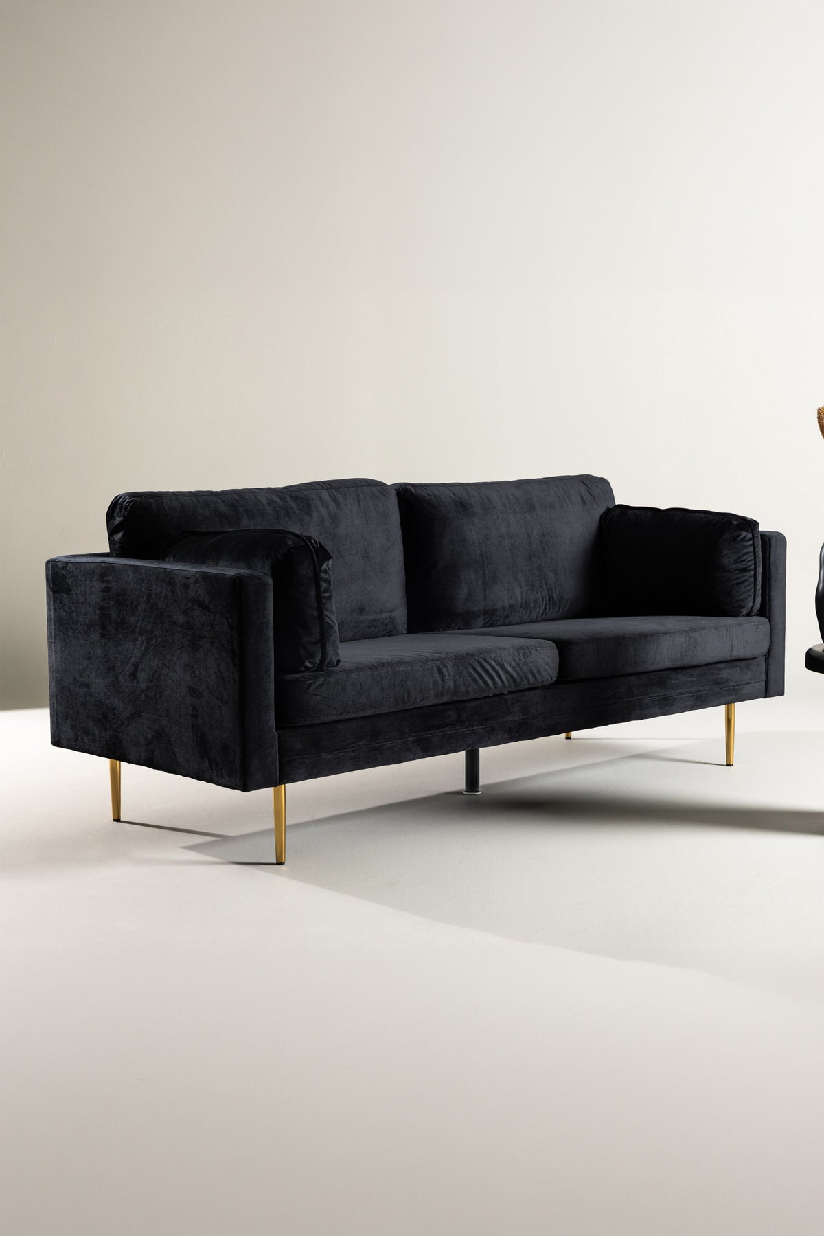 Boom 3-personers sofa - sort, guld - billede 9