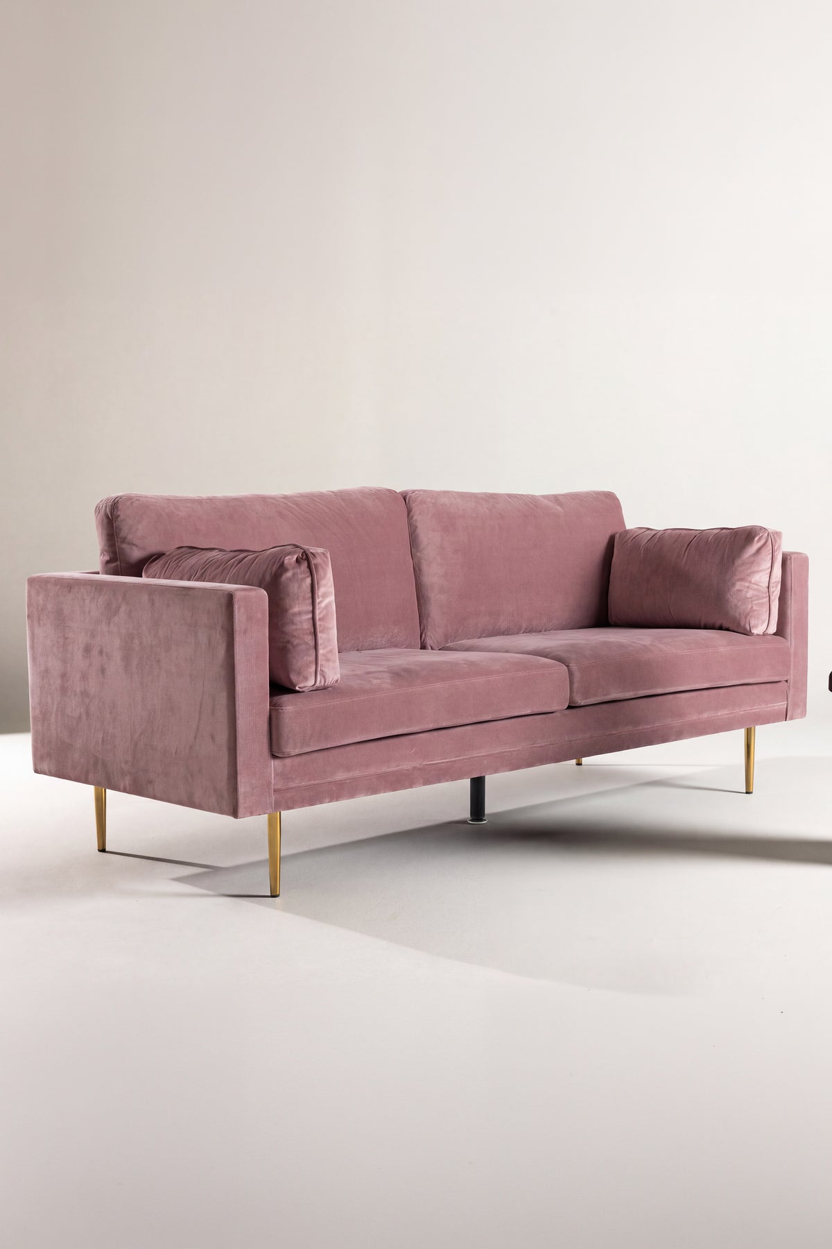Boom 3-personers sofa - støvet rosa, guld - billede 10