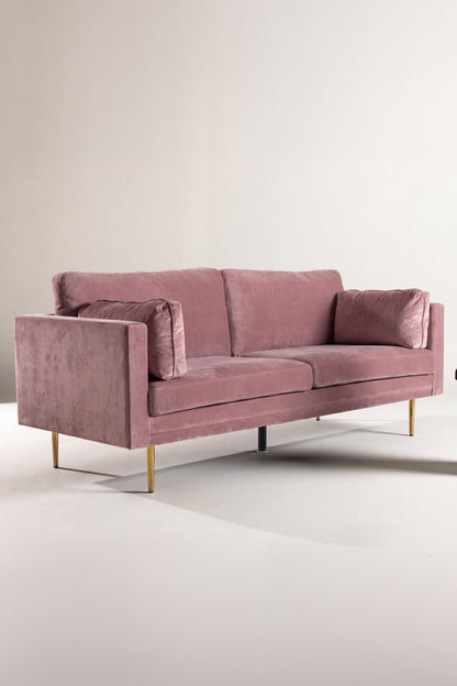 Boom 3-personers sofa - støvet rosa, guld - billede 10