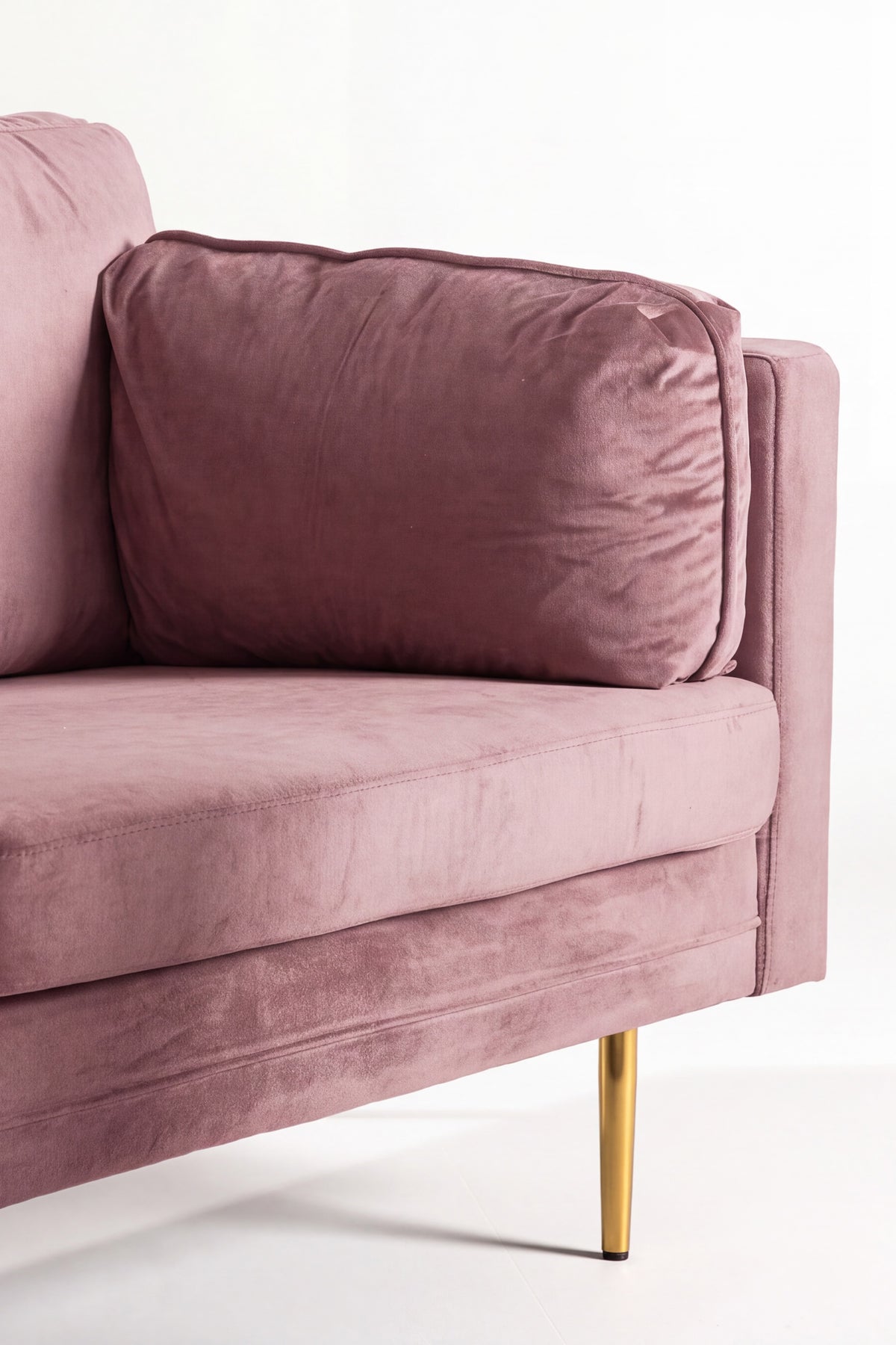 Boom 3-personers sofa - støvet rosa, guld - billede 11