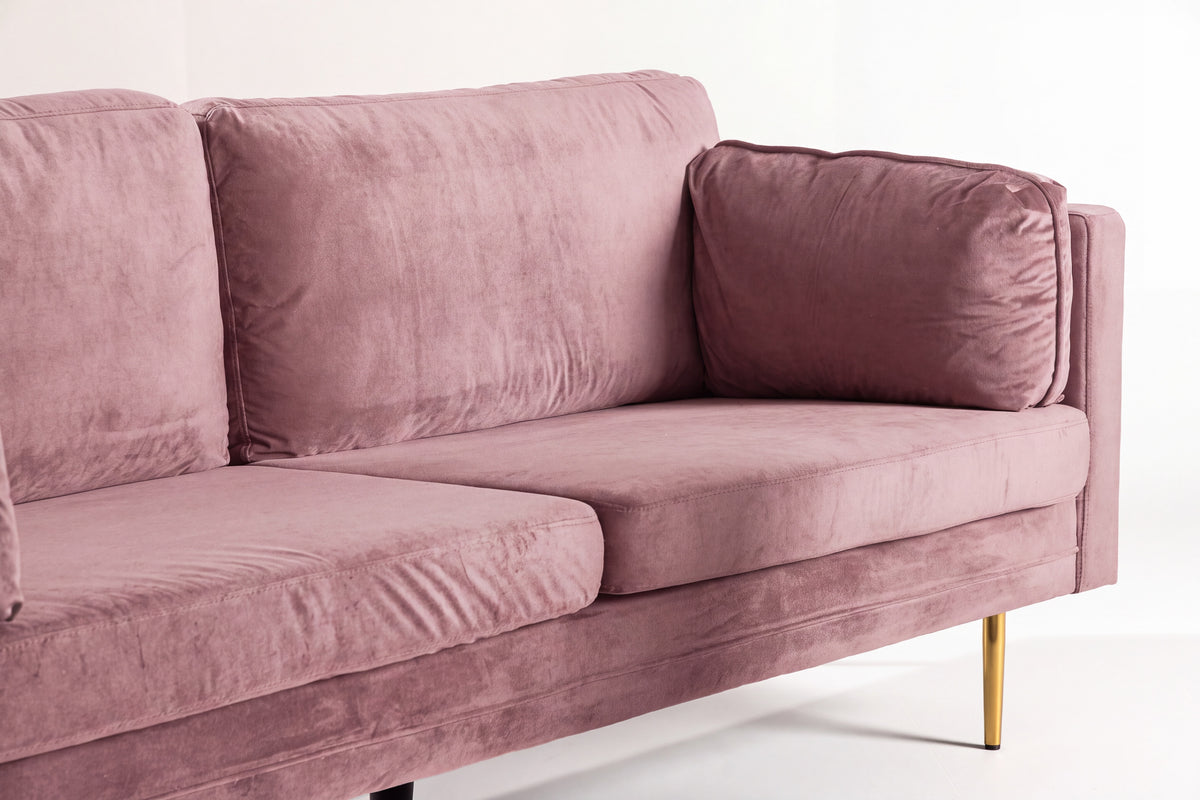 Boom 3-personers sofa - støvet rosa, guld - billede 6