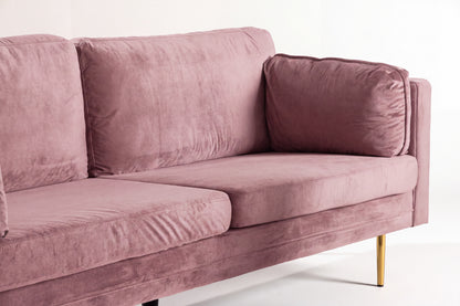 Boom 3-personers sofa - støvet rosa, guld - billede 6