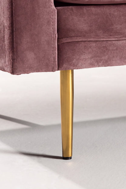 Boom 3-personers sofa - støvet rosa, guld - billede 13