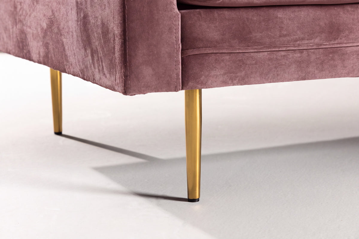Boom 3-personers sofa - støvet rosa, guld - billede 8