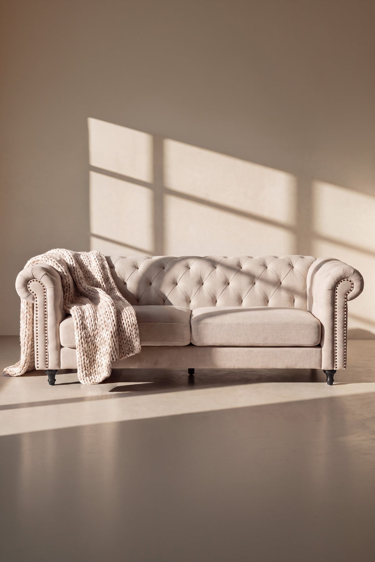 Velvet 3-personers sofa - beige, sort - billede 9