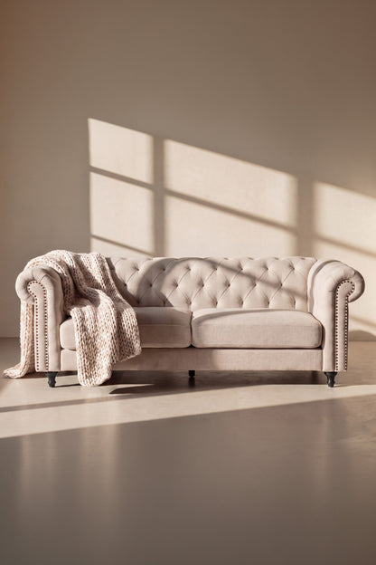 Velvet 3-personers sofa - beige, sort - billede 9