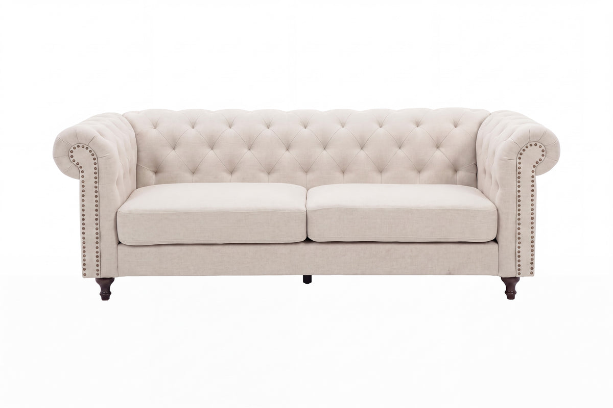 Velvet 3-personers sofa - beige, sort - billede 1