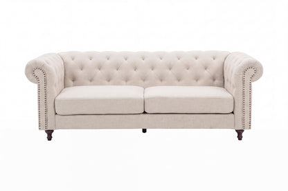 Velvet 3-personers sofa - beige, sort - billede 1