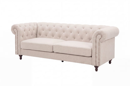 Velvet 3-personers sofa - beige, sort - billede 2