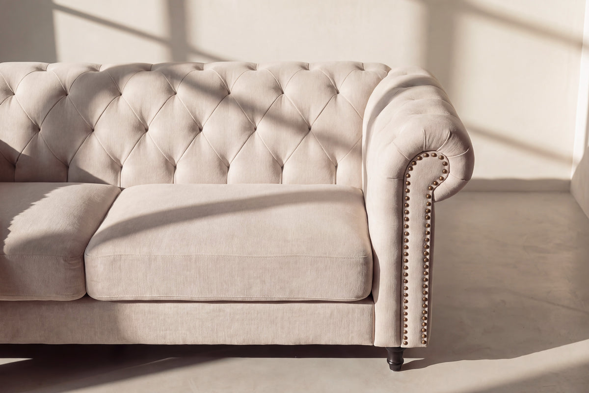 Velvet 3-personers sofa - beige, sort - billede 6