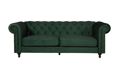 Velvet 3-personers sofa - grøn, sort - billede 1