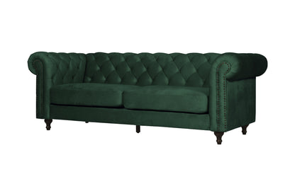 Velvet 3-personers sofa - grøn, sort - billede 2