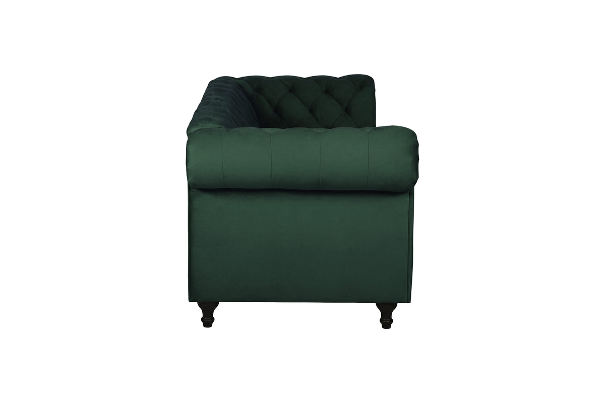 Velvet 3-personers sofa - grøn, sort - billede 3