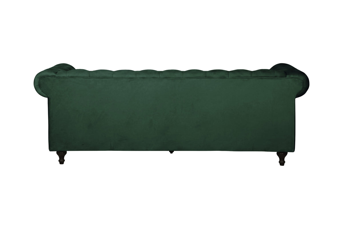 Velvet 3-personers sofa - grøn, sort - billede 4