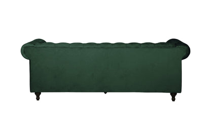 Velvet 3-personers sofa - grøn, sort - billede 4