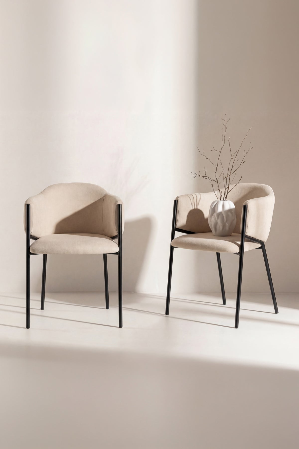 Evelina spisebordsstole - beige, sort - 2 stk. - billede 8