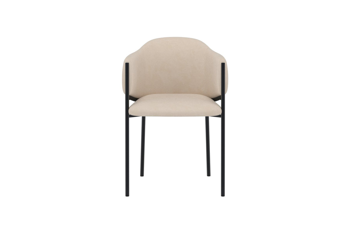 Evelina spisebordsstole - beige, sort - 2 stk. - billede 1