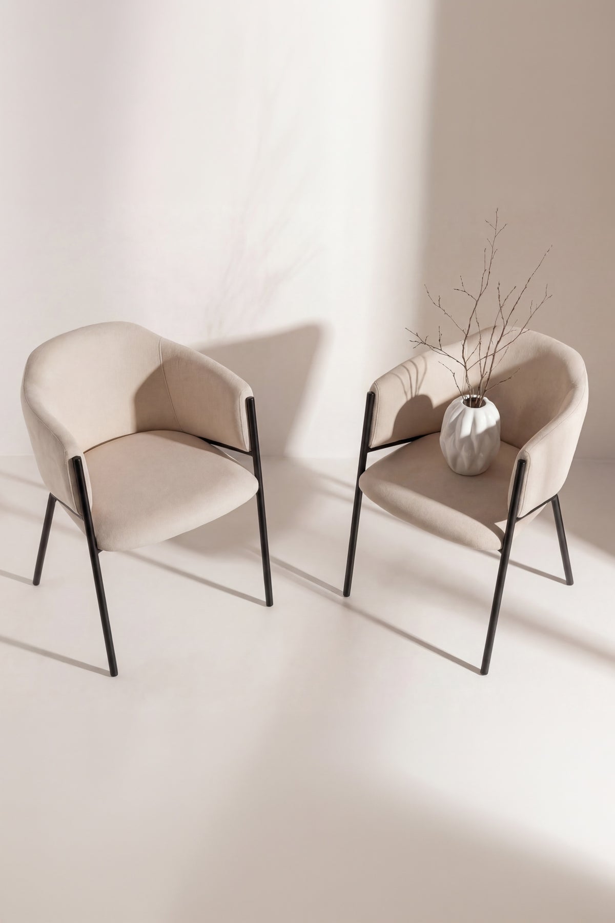 Evelina spisebordsstole - beige, sort - 2 stk. - billede 9