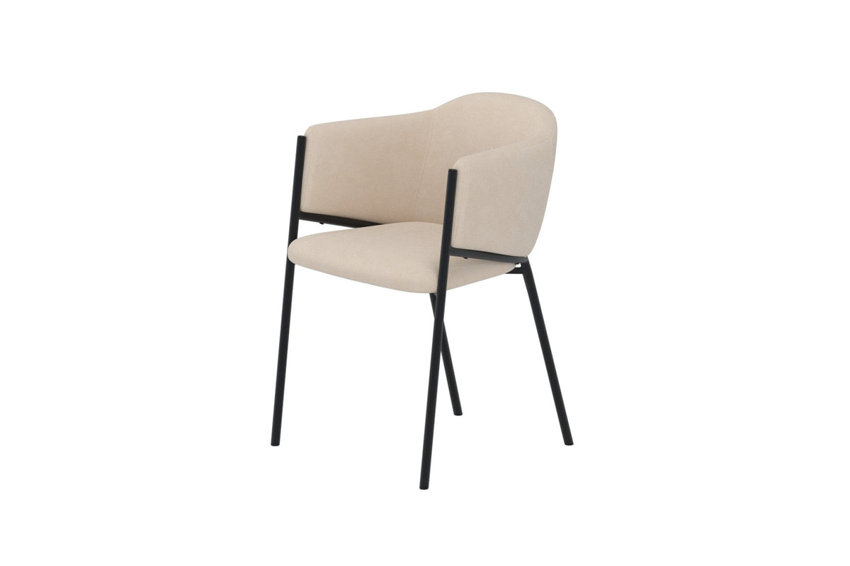 Evelina spisebordsstole - beige, sort - 2 stk. - billede 3