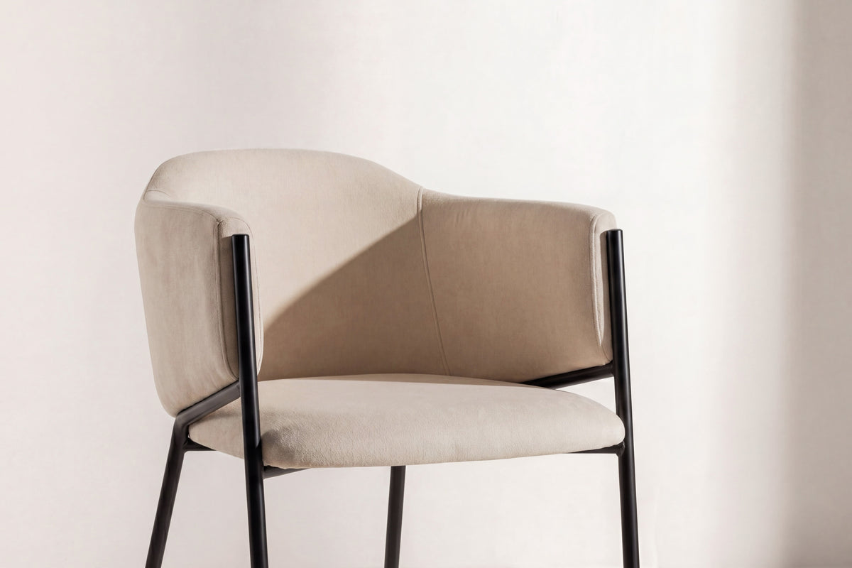 Evelina spisebordsstole - beige, sort - 2 stk. - billede 6