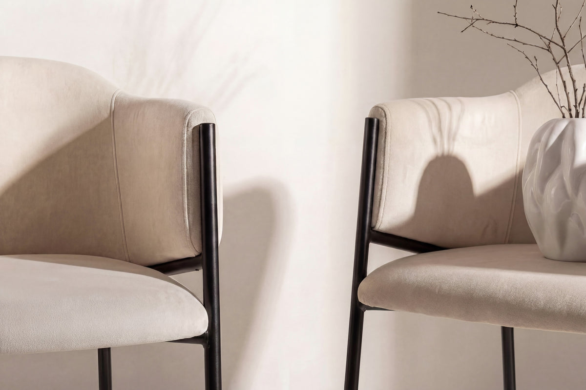 Evelina spisebordsstole - beige, sort - 2 stk. - billede 7
