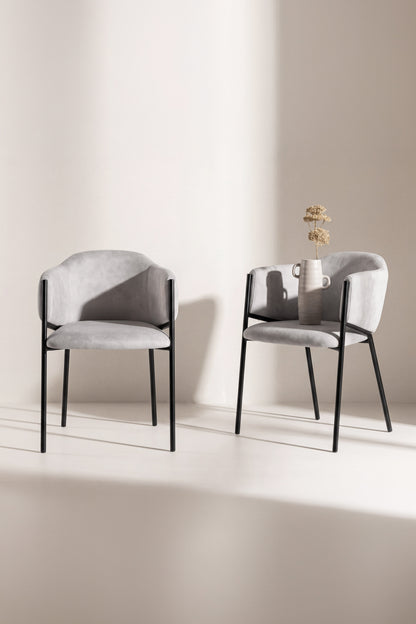 Evelina spisebordsstole - sort, lysegrå - 2 stk. - billede 8