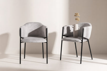 Evelina spisebordsstole - sort, lysegrå - 2 stk. - billede 4
