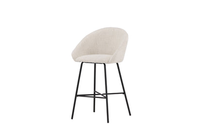 Velvet barstole - hvid, sort - 2 stk. - billede 2