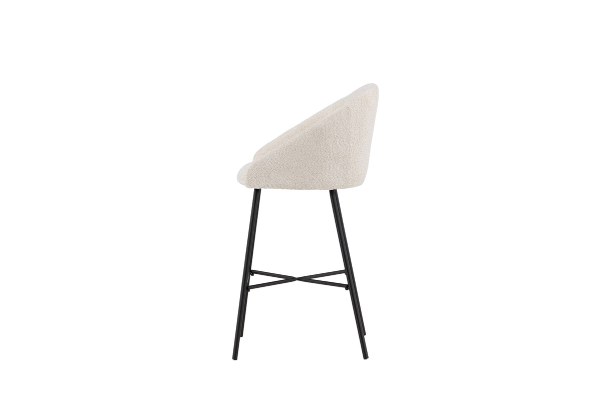 Velvet barstole - hvid, sort - 2 stk. - billede 3