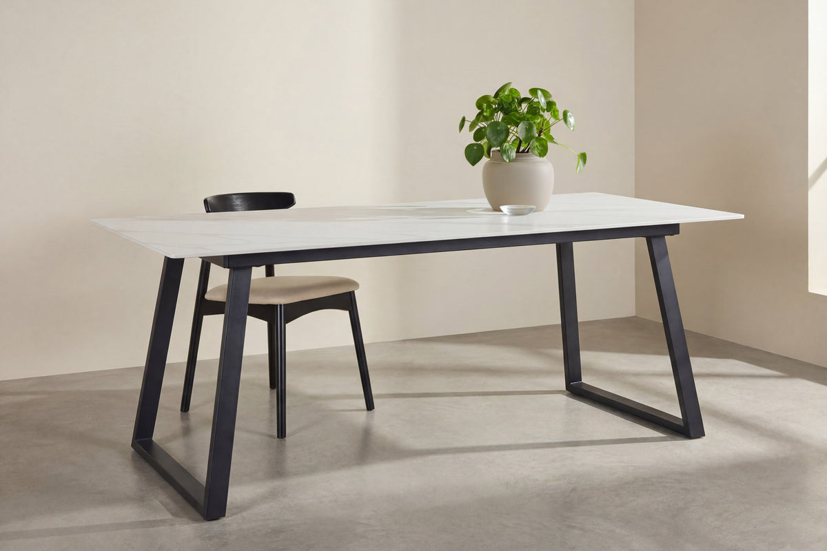 Estelle spisebord - 200 × 90 cm - sort, hvid - billede 5