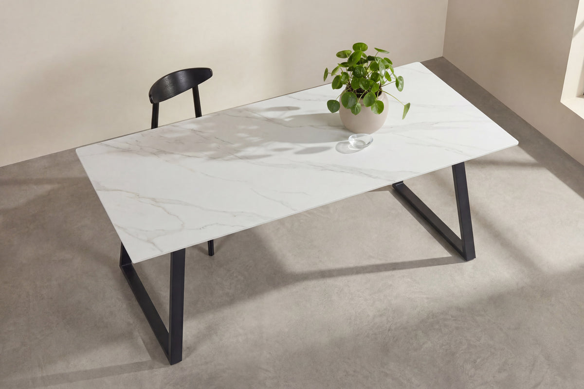 Estelle spisebord - 200 × 90 cm - sort, hvid - billede 6