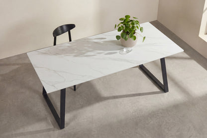 Estelle spisebord - 200 × 90 cm - sort, hvid - billede 6
