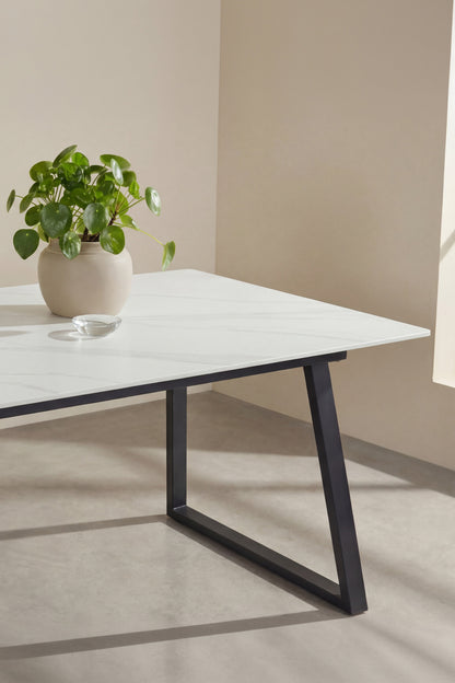 Estelle spisebord - 200 × 90 cm - sort, hvid - billede 11