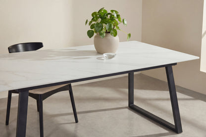 Estelle spisebord - 200 × 90 cm - sort, hvid - billede 7