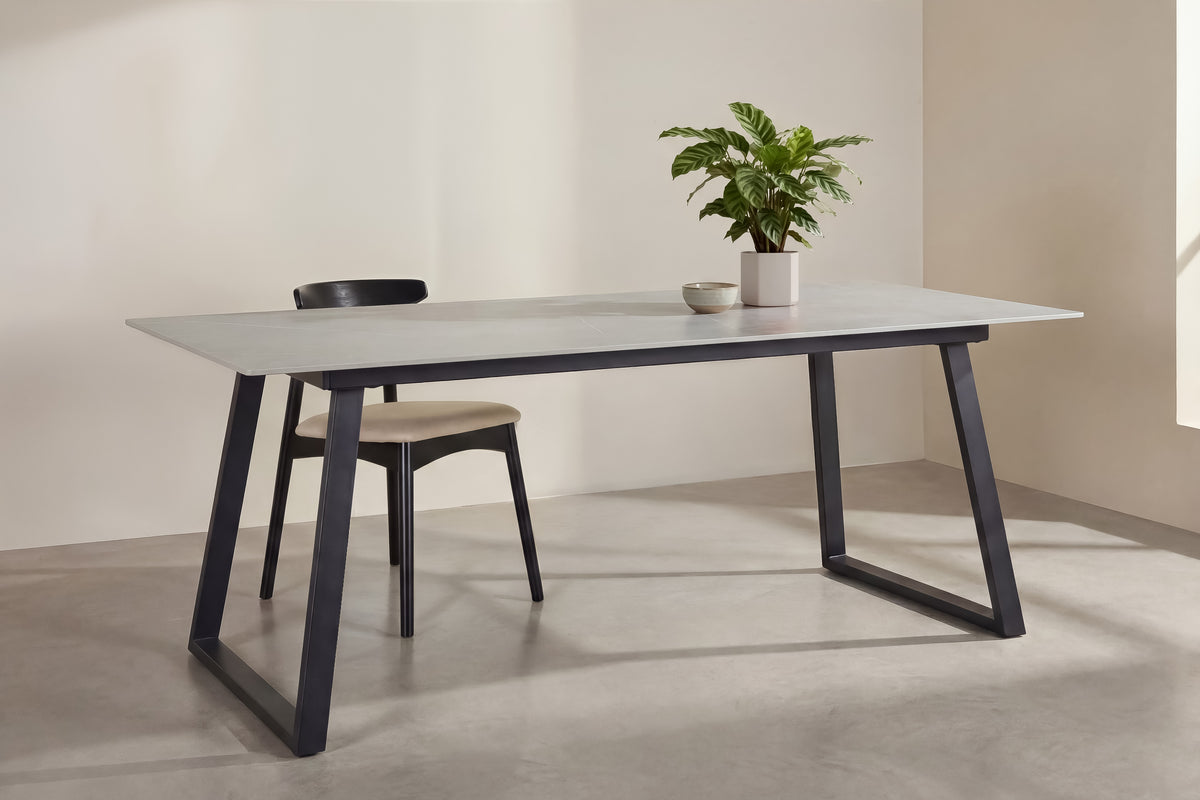 Estelle spisebord - 200 × 90 cm - mørkegrå, sort - billede 5